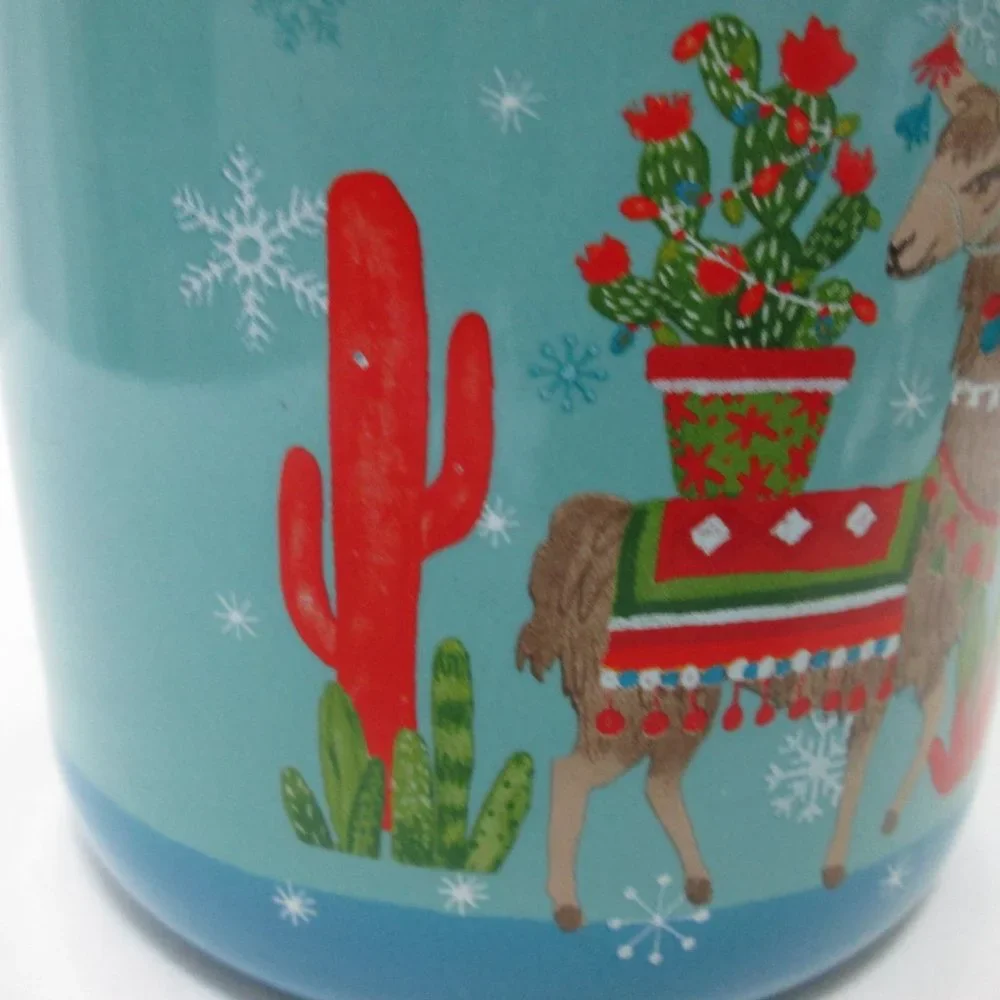 The Mistletoe ceramic Fleece Navidad Feliz Mug Cup dish micro Alpaca Christmas